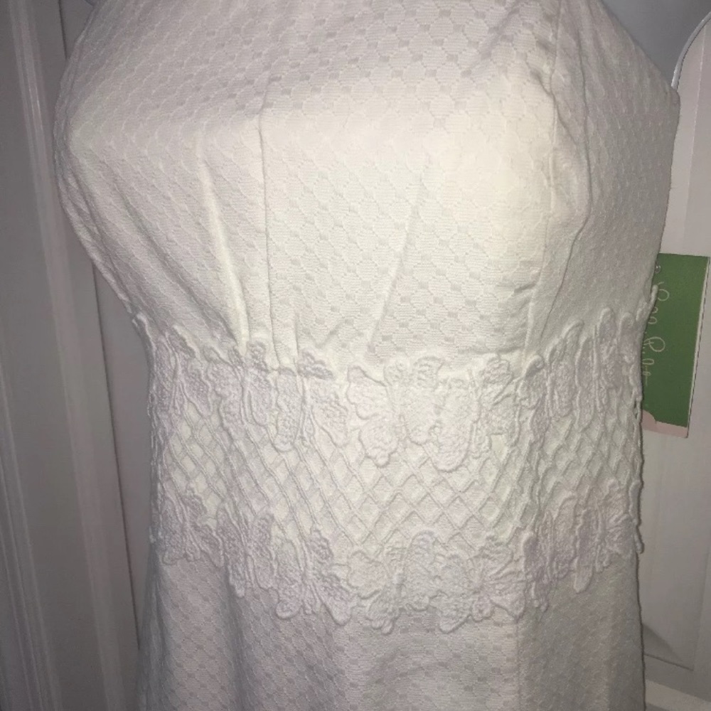 Lilly Pulitzer Resort White Strapless Dress Sz 8 - Picture 2 of 8